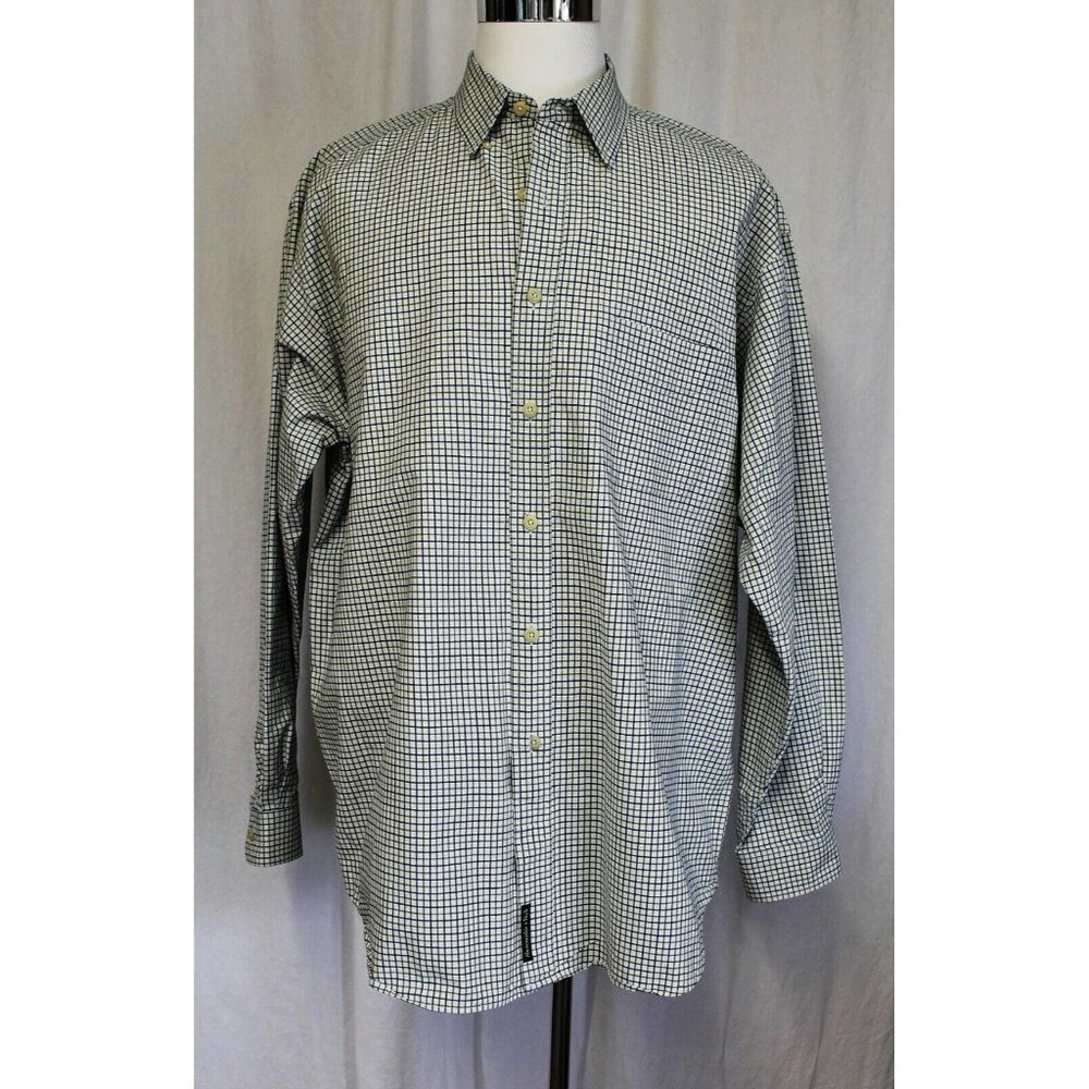 Abercrombie & Fitch Green and White Check Button-Down Shirt
